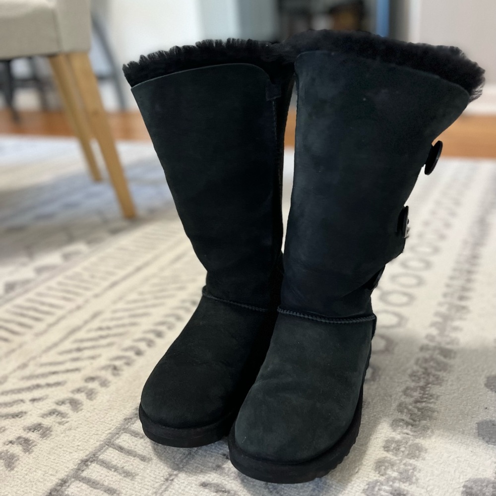 UGG Australia Black Bailey Button Boots